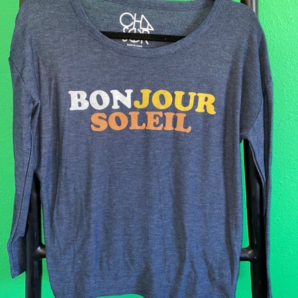 NWT Chaser Bon Jour Soleil Sweatshirt - Picture 2 of 6